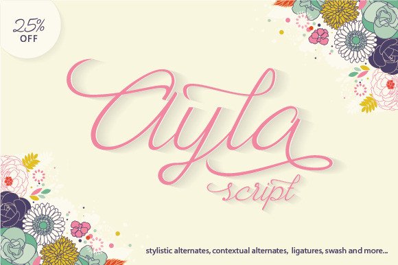 Ayla Script Typeface for Handmade Labels and Invitations